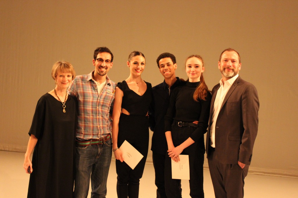 Winner arianna maldini (centre) with runners up joseph sissens and grace paulley, pictured here with judges jeanetta laurence obe arthur pita and kevin o'hare.