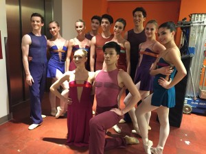 Dancers in costume for christopher wheeldon's 'rush'