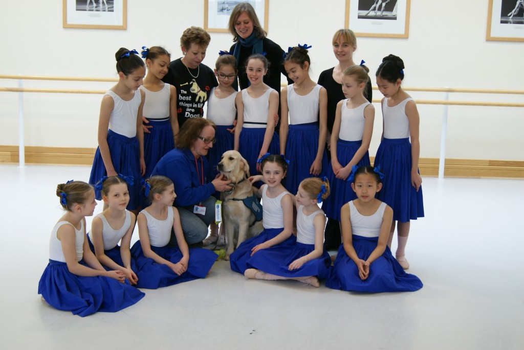 Junior associates from class 3 (years 4 and 5) with teachers nicola gaines and sarah wildor, pianist anna tilbrook and puppy walker donna.