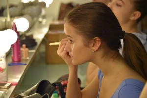 In make-up. Photo: brian slater