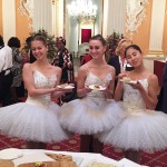 Students enjoy tea at mansion house