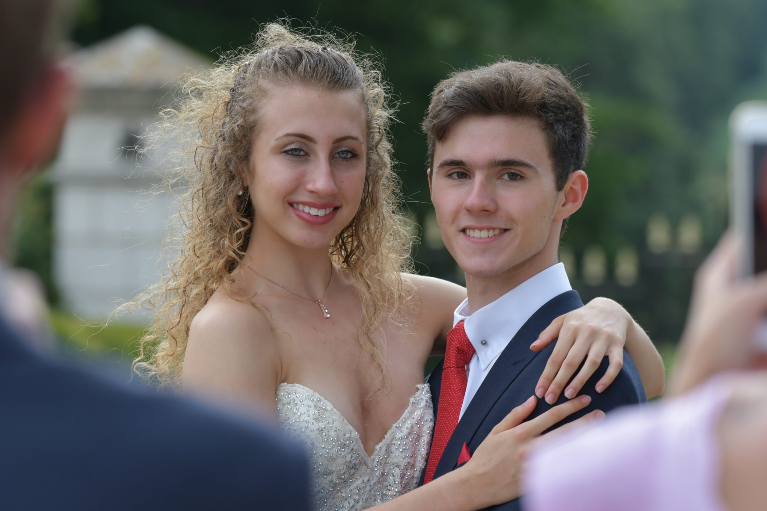 Two year 11 students posing for a photograph