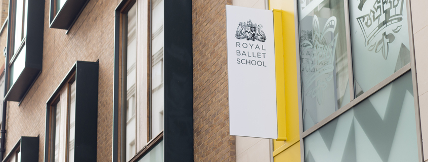 Royal ballet school sign, upper school, floral street, covent garden