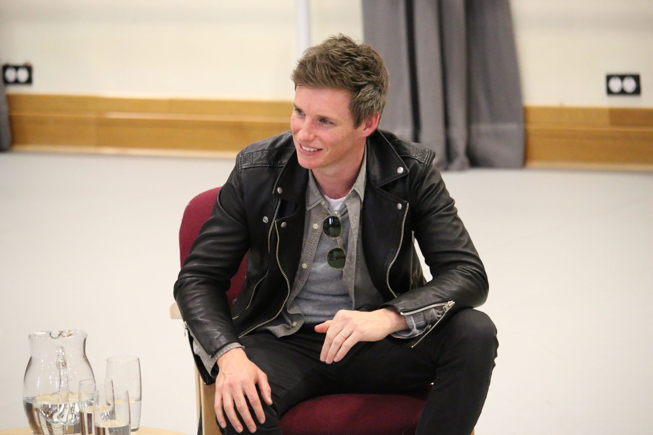 Actor eddie redmayne visits the school