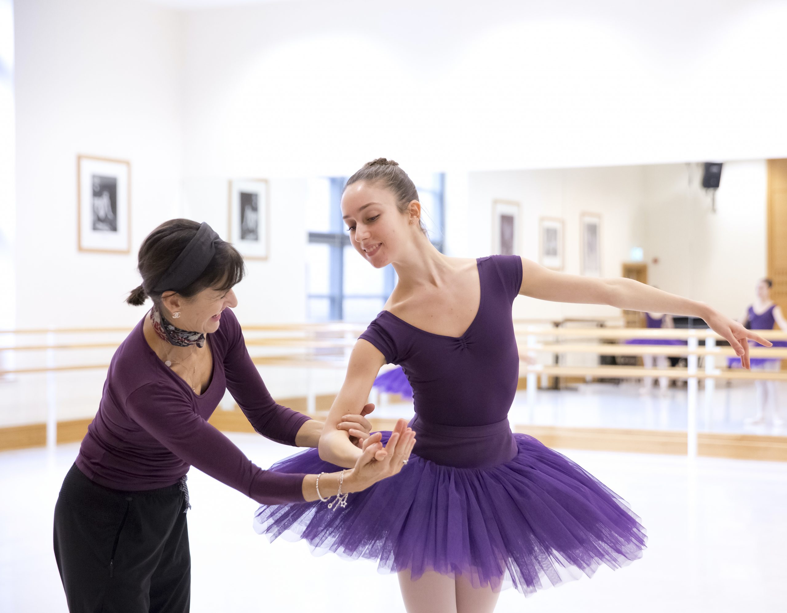 Student and teacher in upper school studio