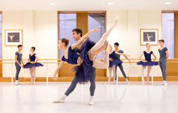 Students practicing in pas de deux class