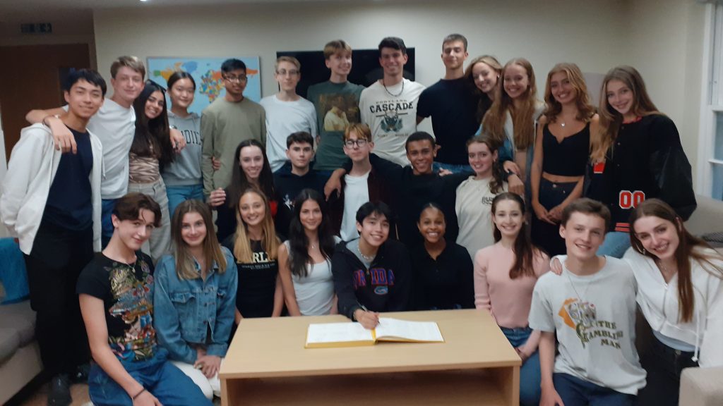 A new year at the school 1st year students all together in their boarding house