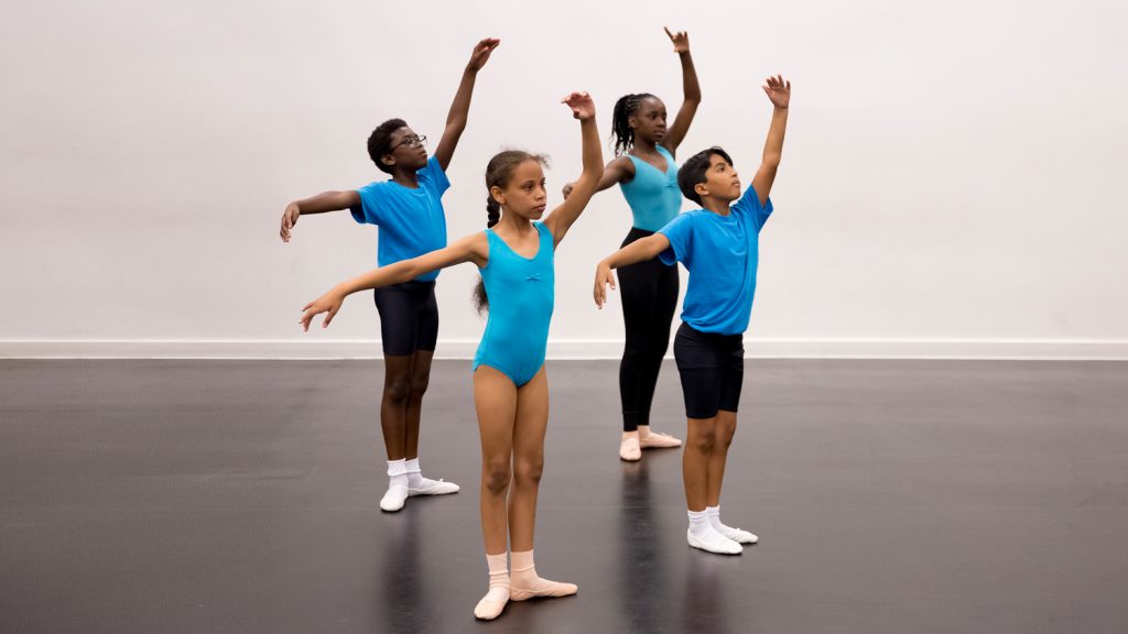 A new year at the school Primary steps students dancing in their class