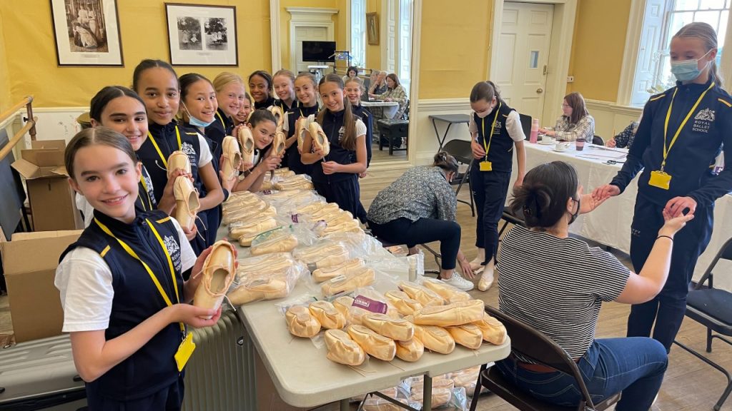A new year at the school Year 7 girls having their pointe shoes fitted with freed of london