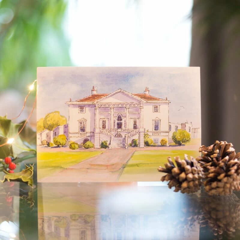White lodge postcard