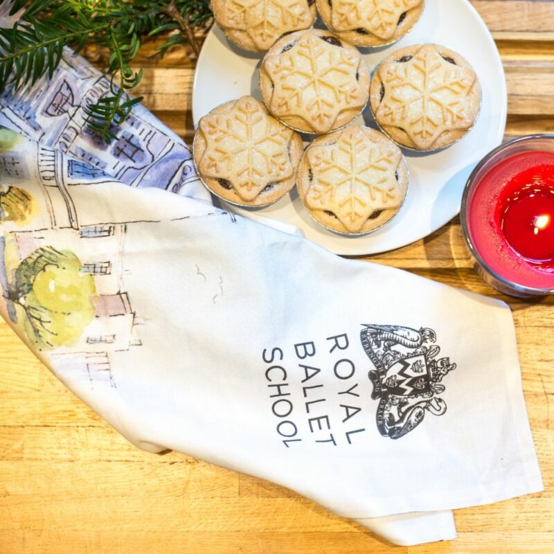 White lodge tea towel