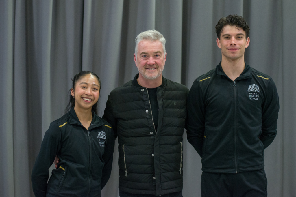 Kim gavin with two upper school students