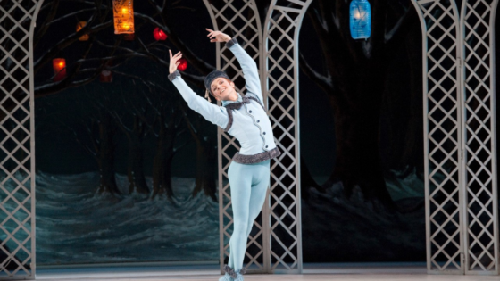 Steven mcrae performing the blue boy on stage at the royal opera house