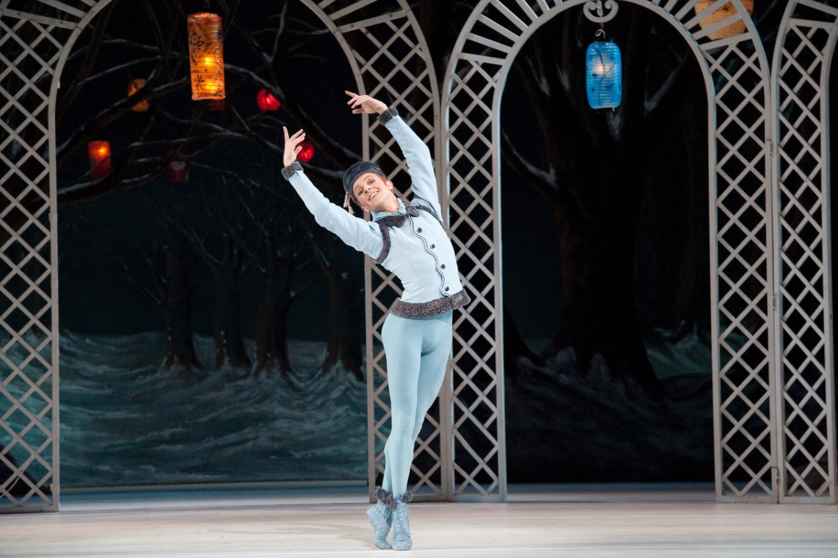 Steven mcrae performing the blue boy on stage at the royal opera house