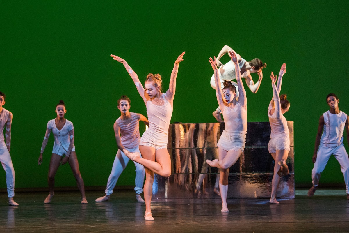 Behind the choreography: didy veldman’s toot Dancers dressed as clowns performing didy veldman's toot