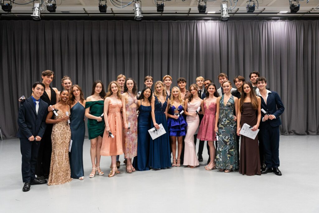 All of our 2024 pre-professional students at their graduation in the linden studio theatre