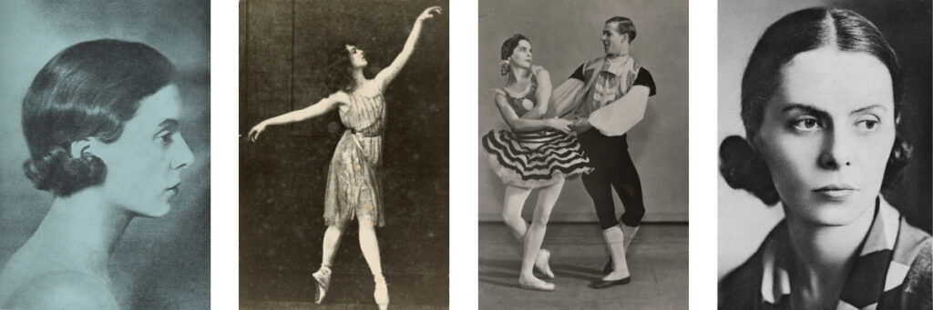 Left to right: dame ninette by mesdames morter (1932), courtesy of dancing times; in pantomime at the lyceum theatre, london, (1915); with walter gore in 'coppelia' (1933); portrait (1931).