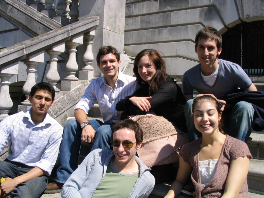 Lauren (centre top) with fellow students top: paul kay and jonathan watkins; bottom: zac faruque, ludovic ondiviela and leanne cope