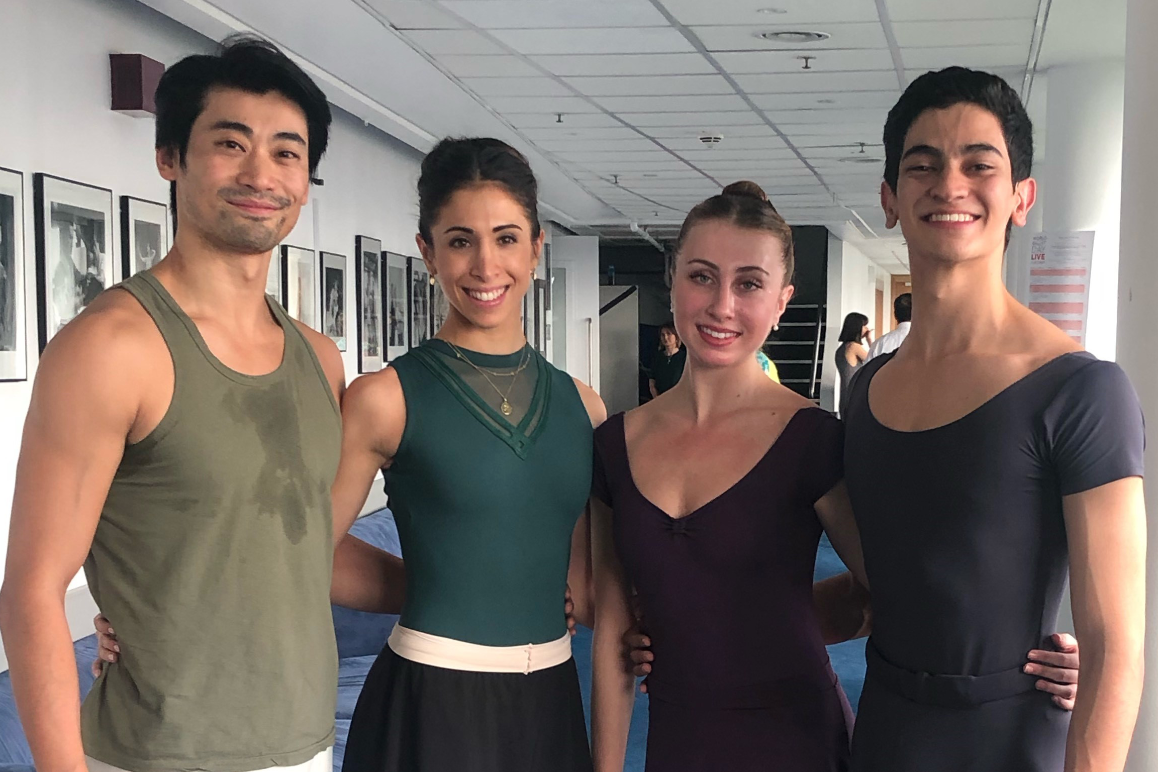 Royal ballet principal dancers yasmine naghdi and ryoichi hirano with maddison pritchard and denilson almeida